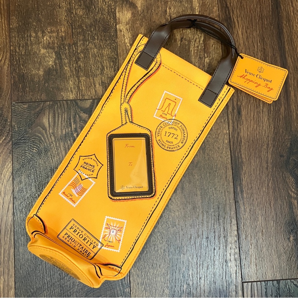 Veuve Clicquot Champagne Bag Travel Inspired Insulated Jacket Gift Tote Handles